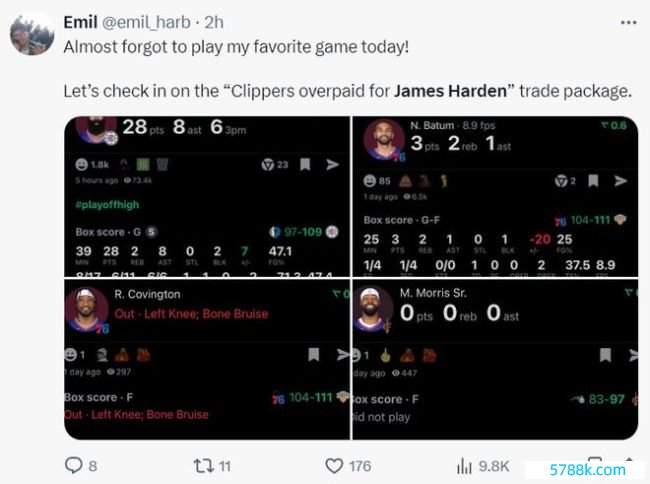 哈登创记录之夜扎心费城：船媒大赞8换3赚惨，据说络续