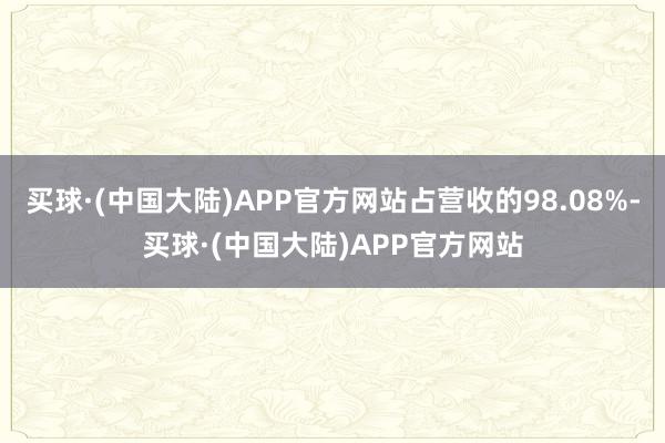 买球·(中国大陆)APP官方网站占营收的98.08%-买球·(中国大陆)APP官方网站