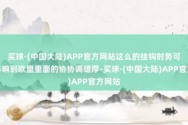 买球·(中国大陆)APP官方网站这么的挂钩时势可能会影响到欧盟里面的协协调雄厚-买球·(中国大陆)APP官方网站