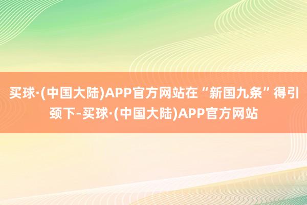 买球·(中国大陆)APP官方网站在“新国九条”得引颈下-买球·(中国大陆)APP官方网站