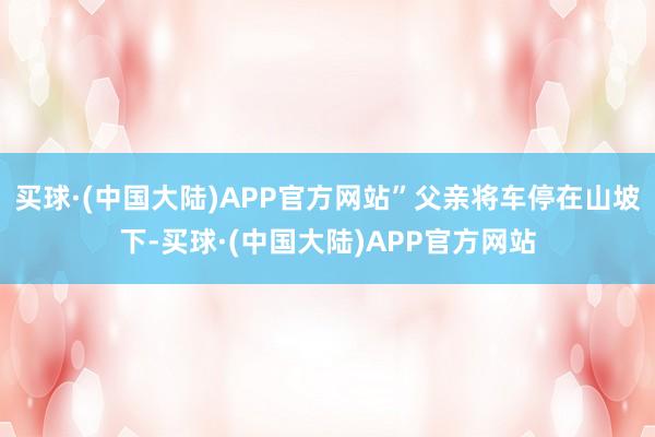 买球·(中国大陆)APP官方网站”父亲将车停在山坡下-买球·(中国大陆)APP官方网站