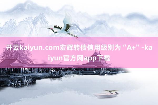 开云kaiyun.com宏辉转债信用级别为“A+”-kaiyun官方网app下载