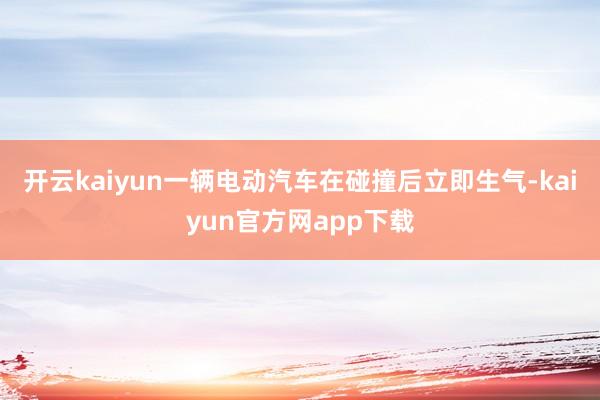 开云kaiyun一辆电动汽车在碰撞后立即生气-kaiyun官方网app下载
