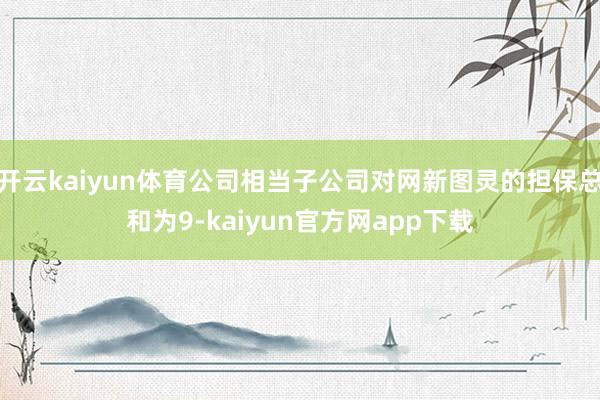 开云kaiyun体育公司相当子公司对网新图灵的担保总和为9-kaiyun官方网app下载