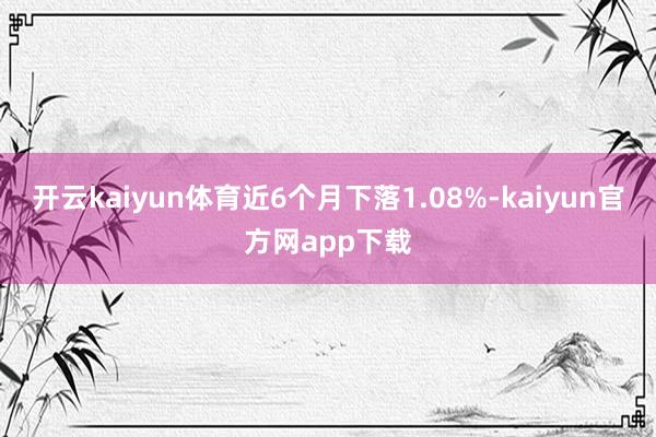 开云kaiyun体育近6个月下落1.08%-kaiyun官方网app下载